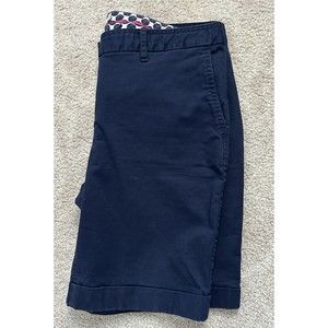 Boden Blue Cotton Blend Stretch Casual Flat Front Chino Shorts Womens Size 8 EUC
